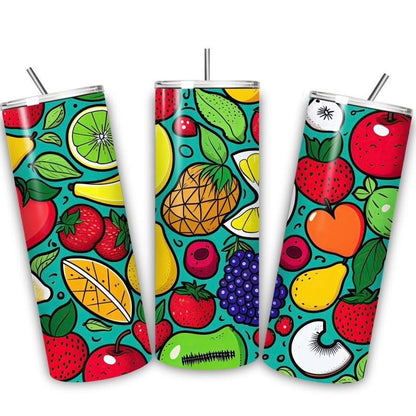 Fruit summer tumbler 20oz - perfect for on-the-go hydration - vacuum flask - cup drinkware mug bottles water bottles bottled portable gifts