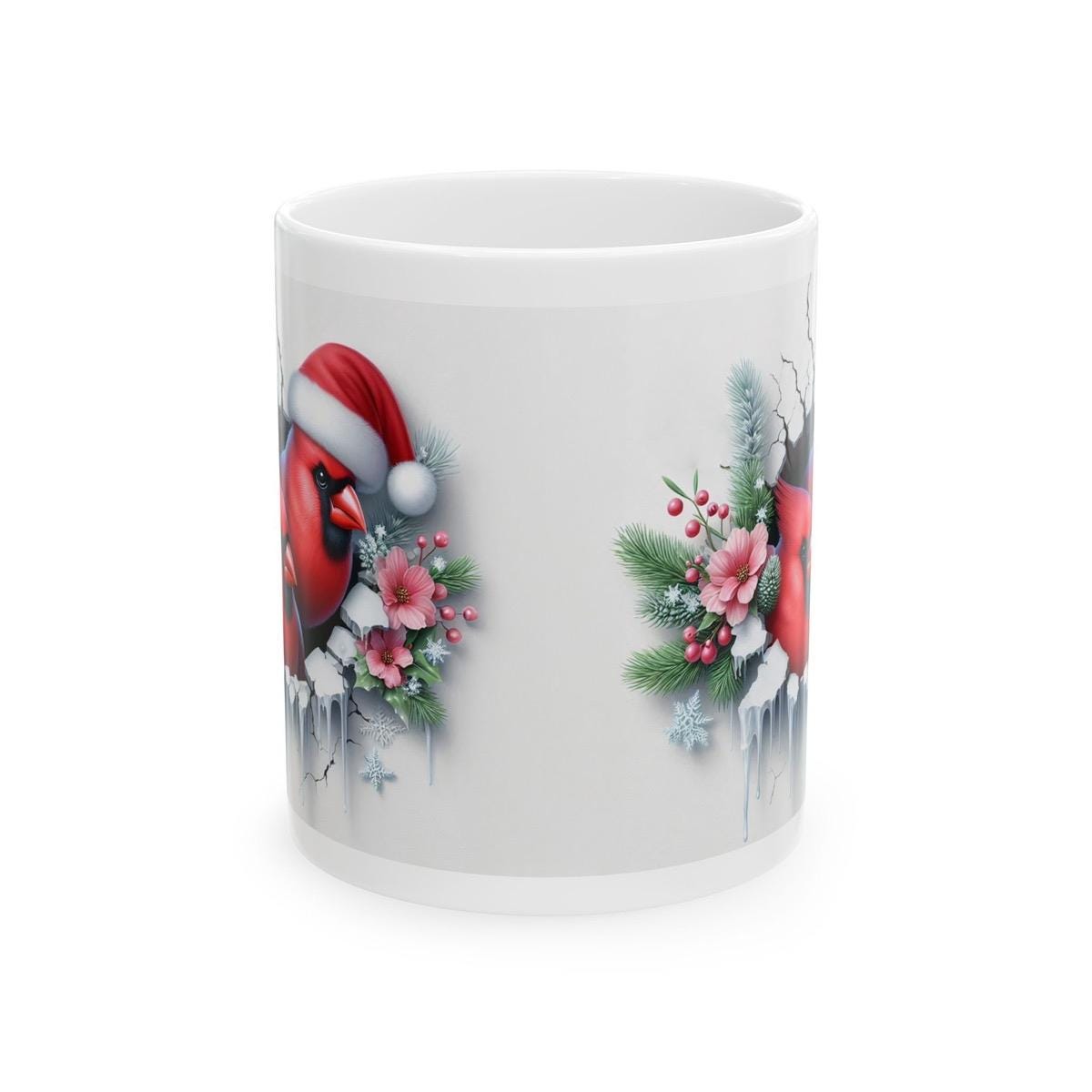 Christmas cardinal birds 3d mug - perfect for hot beverages - cup, drinkware tumblers reusable bottles washable coffee reuse ceramic xmas mu
