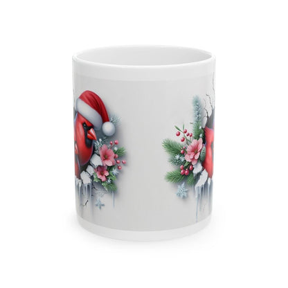 Christmas cardinal birds 3d mug - perfect for hot beverages - cup, drinkware tumblers reusable bottles washable coffee reuse ceramic xmas mu