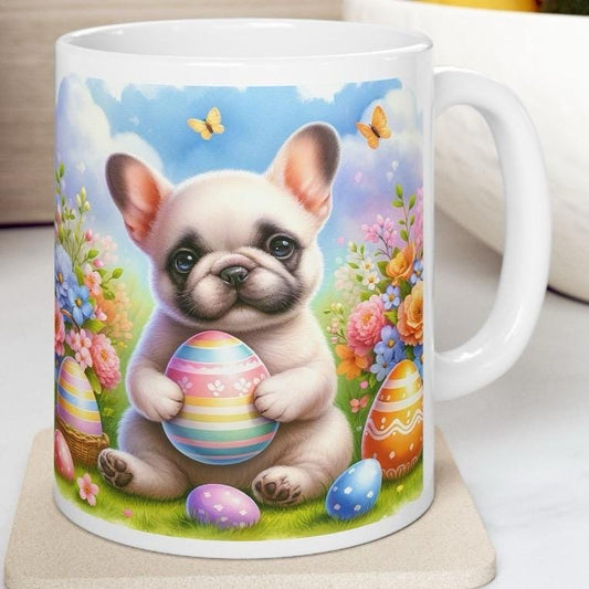 Easter puppy dog mug - cute gift - perfect for hot drinks - drinkware, tumblers cup bottles reusable washable portable reuse ceramic coffee