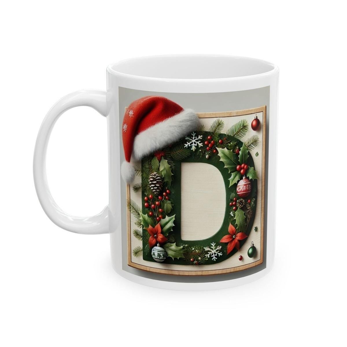 Personalised 'd' edition christmas mug - unique gift for xmas - stocking filler - drinkware washable reusable reuse ceramic cup tumbler coff