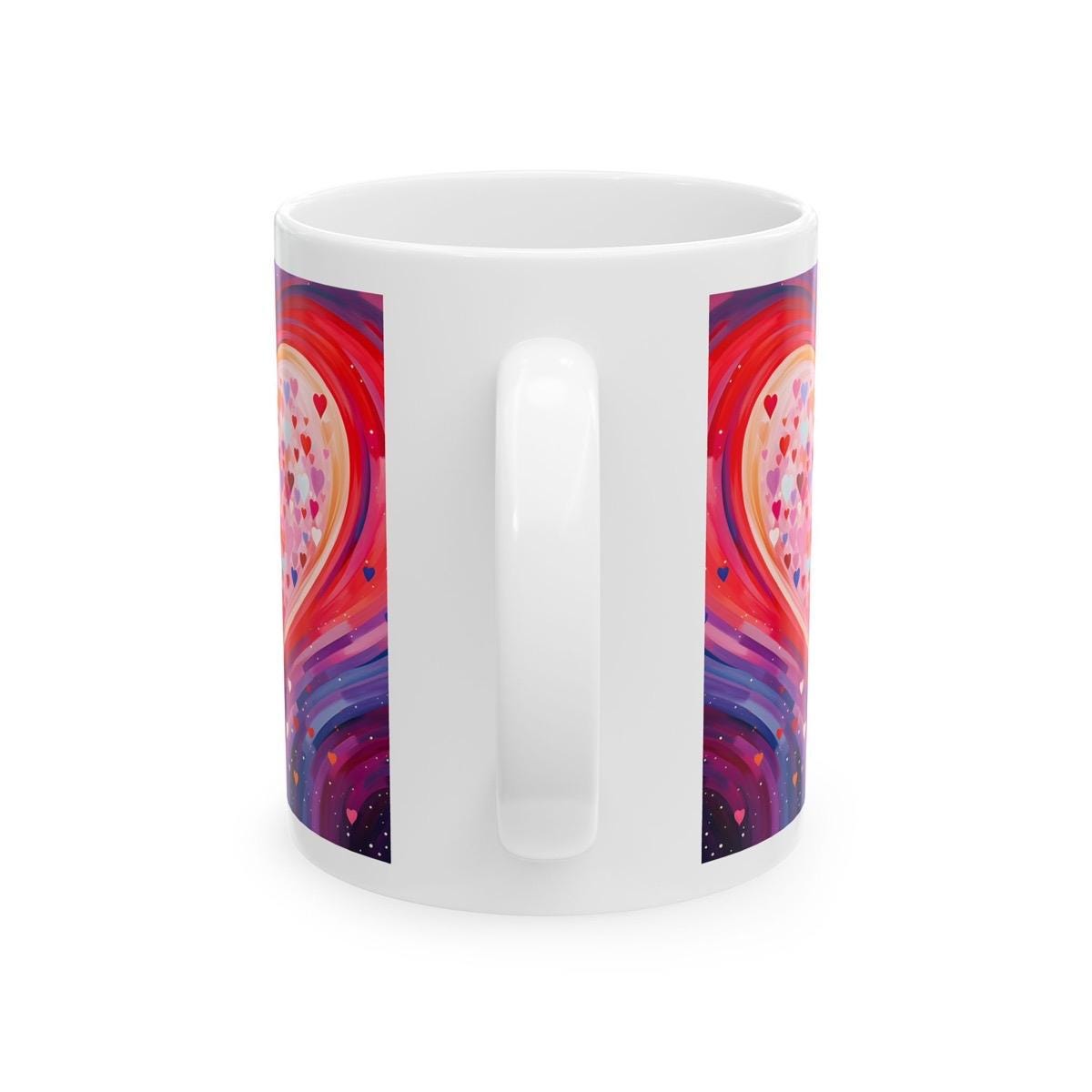 Cute hearts mug for valentines and christmas - perfect for drinks - drinkware tumbler reusable cup washable reuse ceramic coffee xmas girly