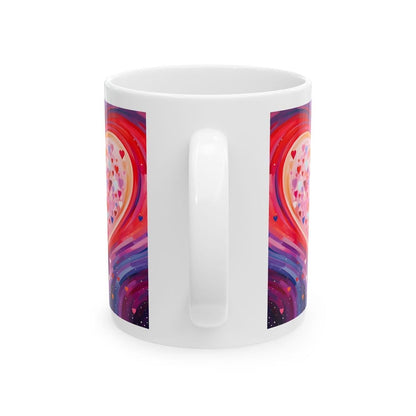 Cute hearts mug for valentines and christmas - perfect for drinks - drinkware tumbler reusable cup washable reuse ceramic coffee xmas girly