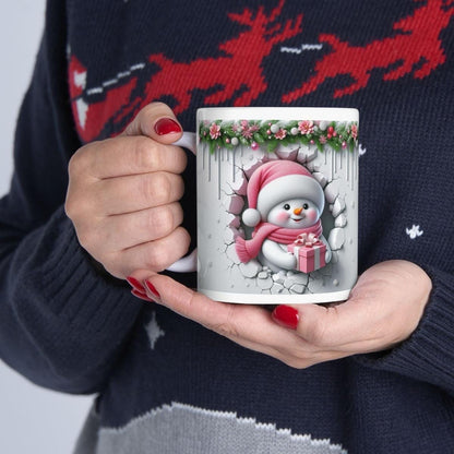 Christmas cute baby snowman 3d mug - perfect for your holiday celebrations drinkware tumbler reusable washable cup reuse coffee xmas mugs te