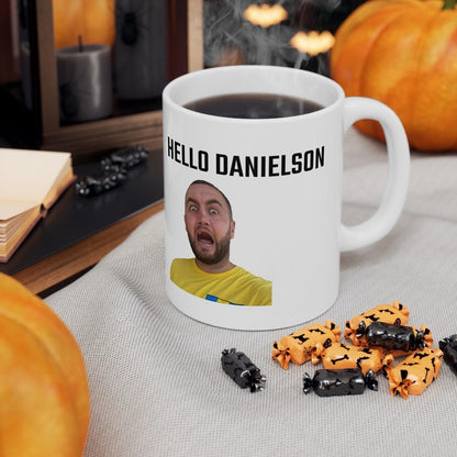 Hello danielson ceramic mashtag mug - perfect for drinks - drinkware coffee printed stylish tea tumbler washable cup reuse reusable xmas mug