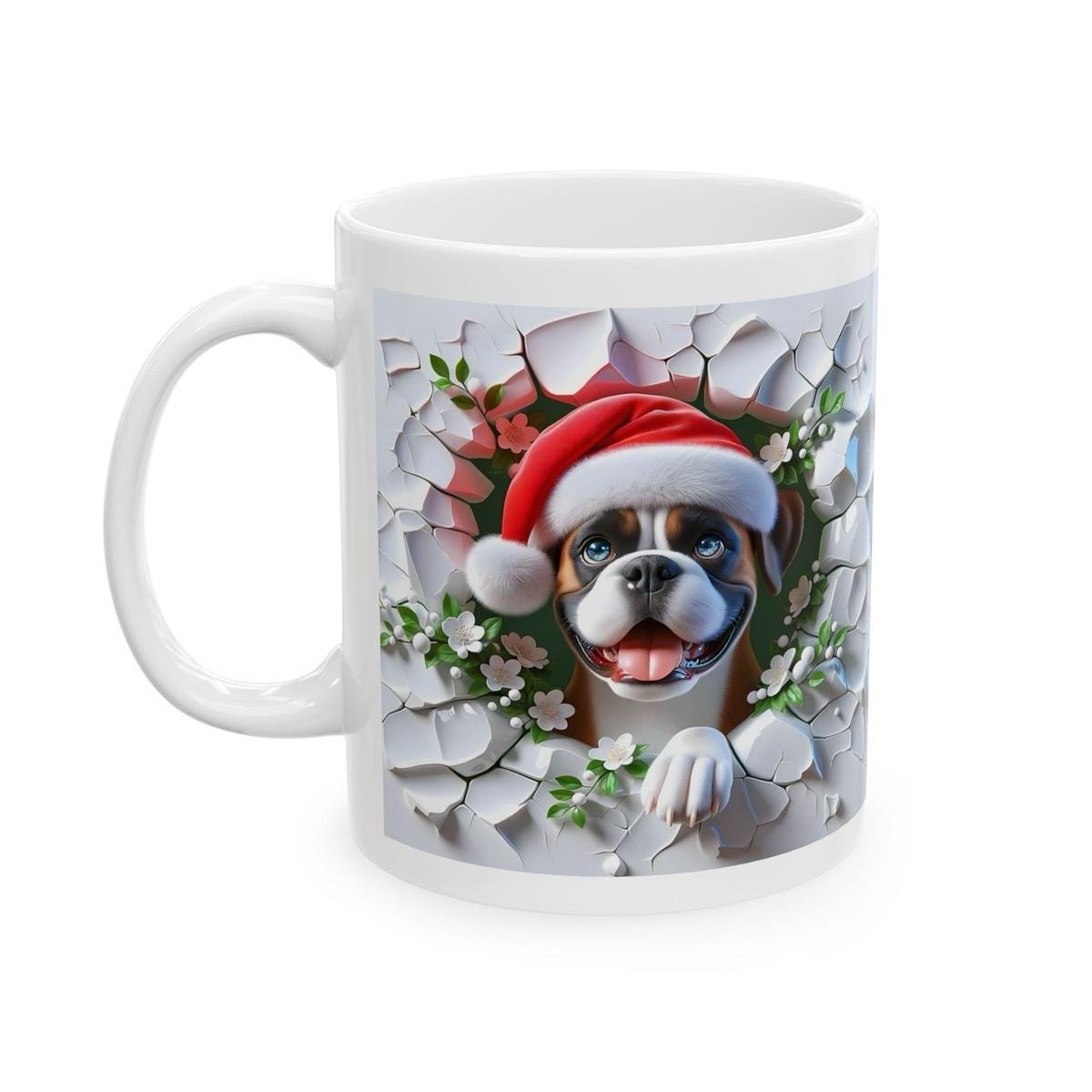 Personalised boxer dog puppy mug - cute gift for dog lovers - drinkware, cup coffee tumblers ceramic reuse reusable washable mugs