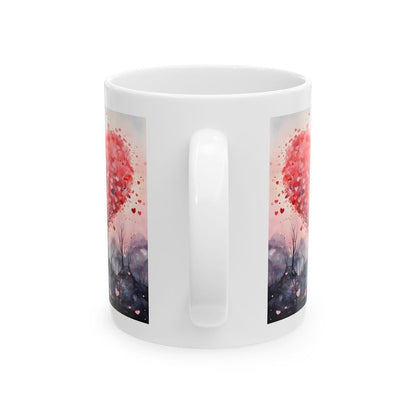 Love heart tree couple mug - cute gifts mugs - xmas christmas valentine's day - secret santa - stocking filler - drinkware - cup tumblers wa