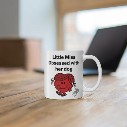 Lil miss obsessed with her dog funny mug - perfect gift for mum or girlfriend on mother's day - cup, drinkware tumblers washable coffee cera