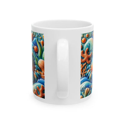 Cute baby crab in ocean 3d mug - perfect for kids drinkware tumbler cup washable reusable ceramic coffee reuse xmas mugs tea festive beach b