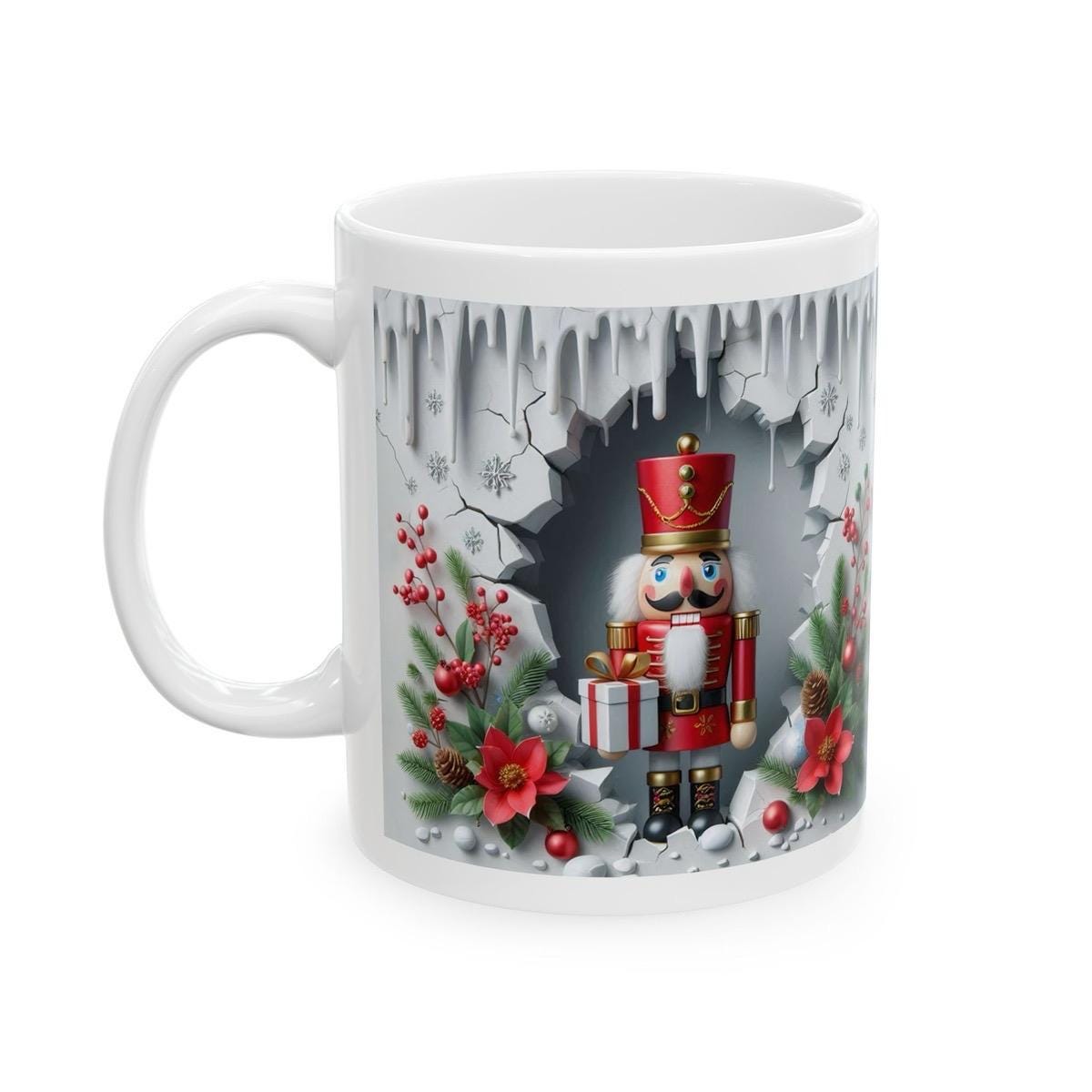 Christmas nutcracker 3d mug for festive drinks - drinkware, cup tumblers reusable bottles reuse washable ceramic coffee xmas mugs tea