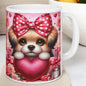 Cute puppy valentine's mug - perfect gift for xmas and christmas - drinkware, cup tumblers reusable washable coffee bottles ceramic reuse bo