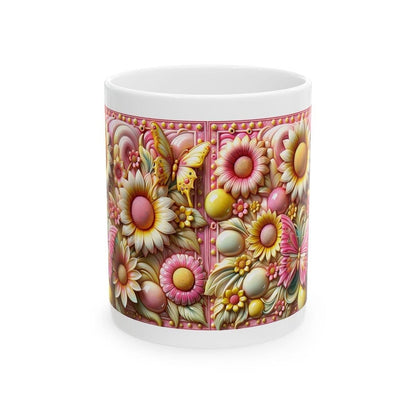 Flowers of dreams butterfly 3d mug - perfect for your morning drinks - tumblers, drinkware reusable washable cup coffee reuse ceramic xmas