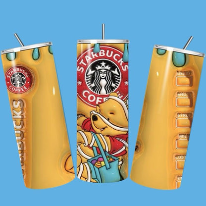 Winnie pooh tumbler 20oz - cute gift for drinking enthusiasts - mug, drinkware bottles flasks portable bottled mothers day flask bottle ther