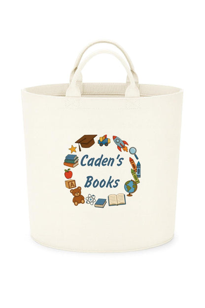 Personalised book basket storage Felt Trug, perfect gifts boys kids gift fun storage basket trugs toy storage cute friend mum book storage