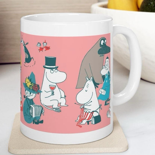 Cute white moomin style mug - perfect for drinking - drinkware, cup tumblers ceramic bottles reusable coffee washable reuse xmas christmas g