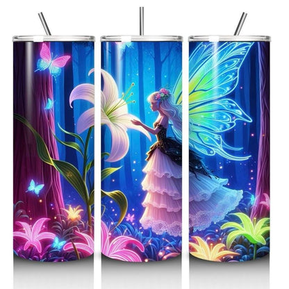 Fairy butterfly tumbler 20oz - perfect for on-the-go hydration - vacuum flask - cup drinkware mug bottles water bottles bottled portable gif