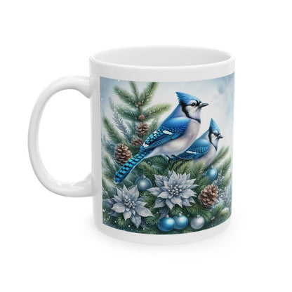 Blue jays christmas mug - perfect for the holidays - drinkware, cup tumblers glass bottles xmas mugs tea festive ceramic coffee printed reus