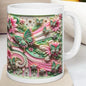 Pink butterfly flower 3d mug - perfect for your morning drinks - drinkware, tumblers coffee stylish tea washable reusable reuse cup ceramic