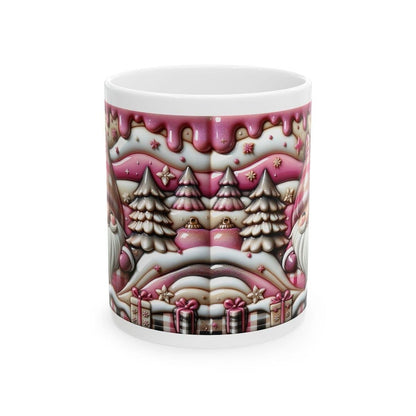 3d pink christmas gnome gonk mug – festive holiday cup with sweet candy-inspired design, perfect for cozy sips! gift drinkware tumblers bo