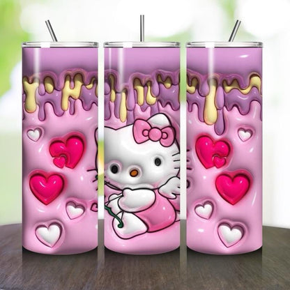 Hello kitty style 20oz tumbler - perfect for any occasion drinkware flasks mug bottles water bottles bottled stylish beverage portable flask