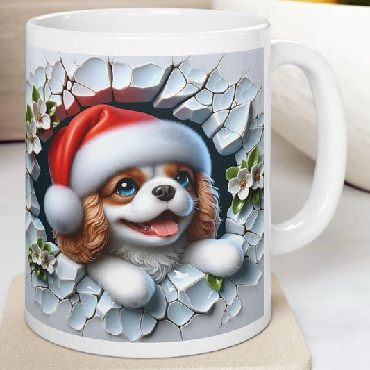 Cute spaniel dog puppy mug - perfect christmas gift - drinkware, cup coffee tumblers reusable washable reuse ceramic bottles cute  mug mugs