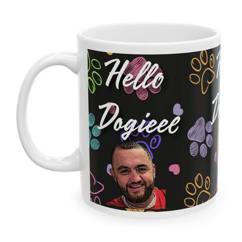 Hello doggie mug mashtag brady hello doggy mug - perfect for drinks - cup, drinkware washable reusable tumblers reuse ceramic coffee bottles