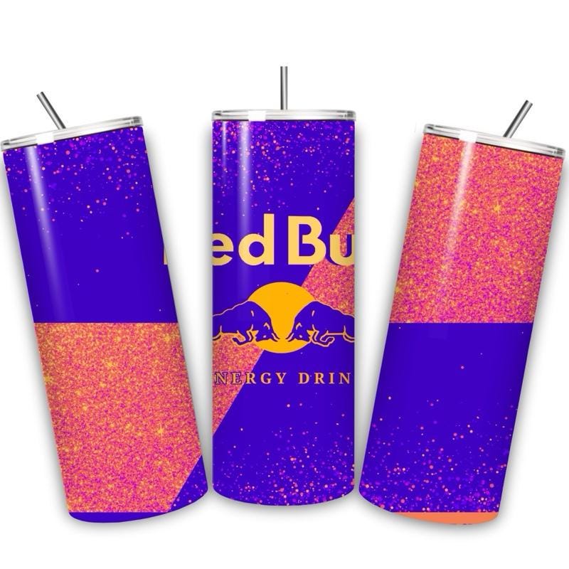 Red bull tumbler 20oz - bright blue orange glitter style perfect for on-the-go hydration - vacuum flask - cup drinkware mug bottles water bo