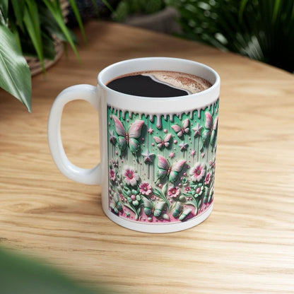Butterfly flower star 3d mug - perfect for coffee and tea xmas mugs festive  drink drinkware washable reusable tumbler reuse ceramic cute gi