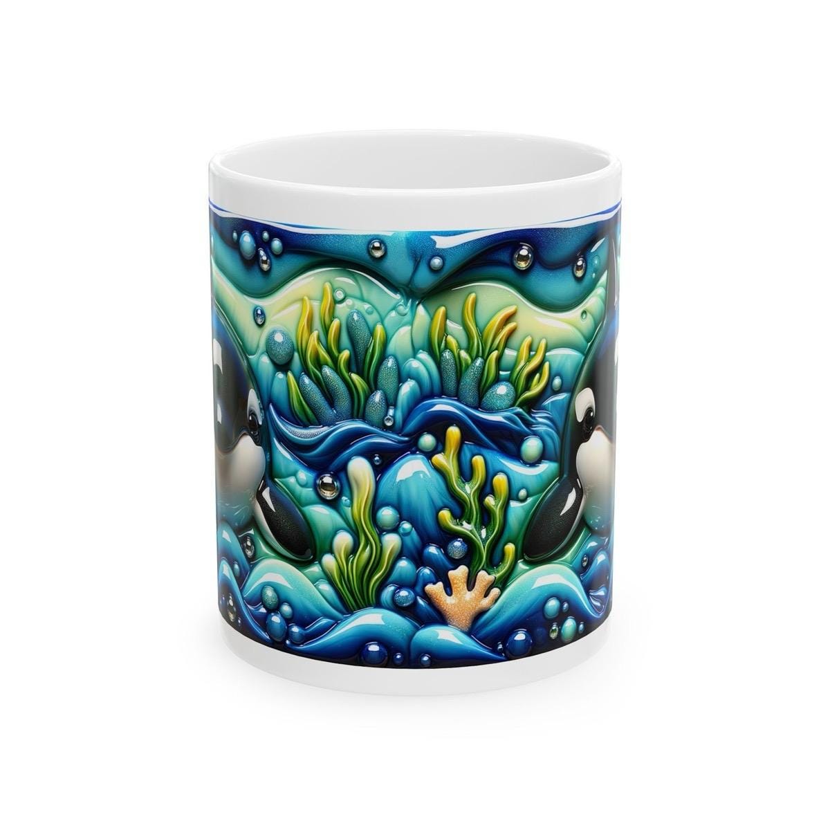 Cute whale ocean 3d mug - perfect for your morning drinks - tumblers, drinkware cup bottles reusable washable coffee ceramic reuse xmas mugs