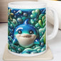 Cute baby shark 3d mug - perfect for kids - ideal gift for children drinkware washable tumbler cup reusable ceramic reuse coffee xmas mugs t