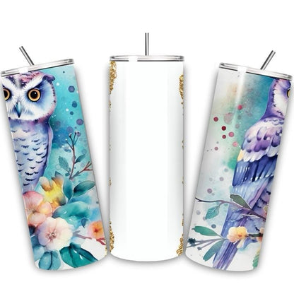 Personalised tumbler gold owl style 20oz - perfect for on-the-go hydration - vacuum flask - cup drinkware mug bottles water bottles bottled
