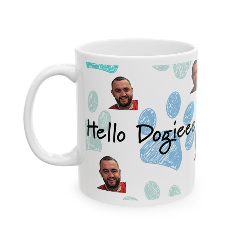 Hello doggie mug mashtag brady hello doggy mug - perfect for drinks - cup, drinkware washable reusable tumblers reuse ceramic coffee bottles