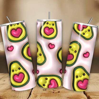 Cute avocado summer 20oz tumbler - perfect for any occasion drinkware flasks mug bottles water bottles bottled stylish beverage portable fla