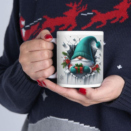 Christmas gnome gonk 3d mug - reusable drinkware cup ceramic tumblers reuse washable coffee xmas mugs tea festive
