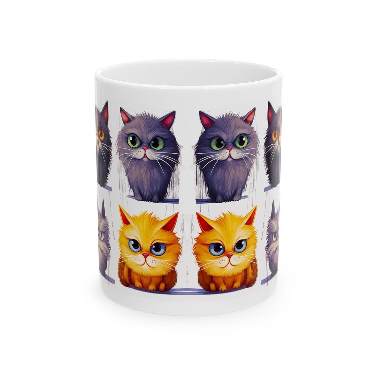 Funny cat mug - perfect gift for cat lovers, xmas christmas secret santa - drinkware kitten  reusable washable reuse ceramic coffee cup tumb
