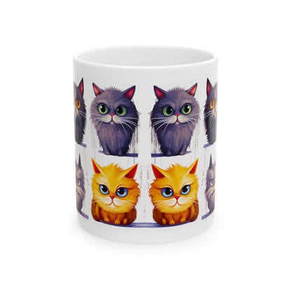 Funny cat mug - perfect gift for cat lovers, xmas christmas secret santa - drinkware kitten  reusable washable reuse ceramic coffee cup tumb