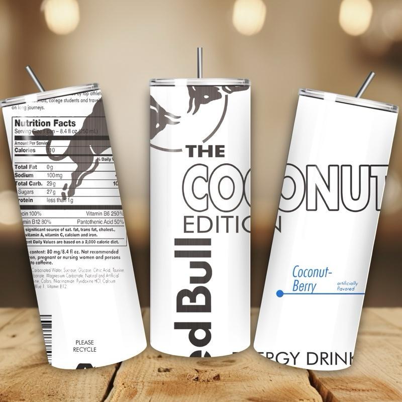 Red bull coconut edition tumbler 20oz - perfect for on-the-go hydration - vacuum flask - cup drinkware mug bottles water bottles bottled por