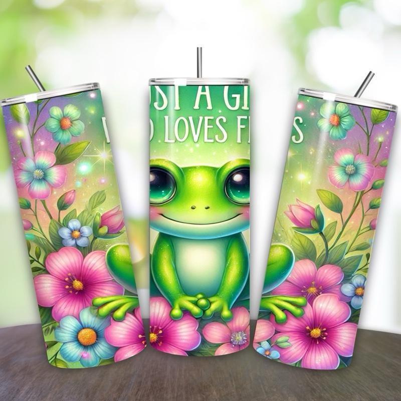 Funny frog tumbler 20oz tumbler  - just girl who loves frogs perfect for any occasion drinkware flasks mug bottles water bottles bottled