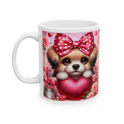 Cute puppy valentine's mug - perfect gift for xmas and christmas - drinkware, cup tumblers reusable washable coffee bottles ceramic reuse bo