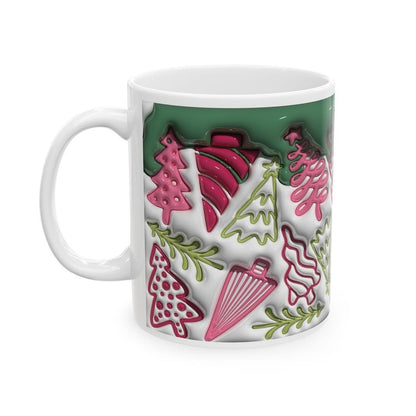 3d style christmas trees mug - perfect for your holiday drinks - drinkware reusable washable ceramic reuse tumbler cup coffee fun mugs xmas