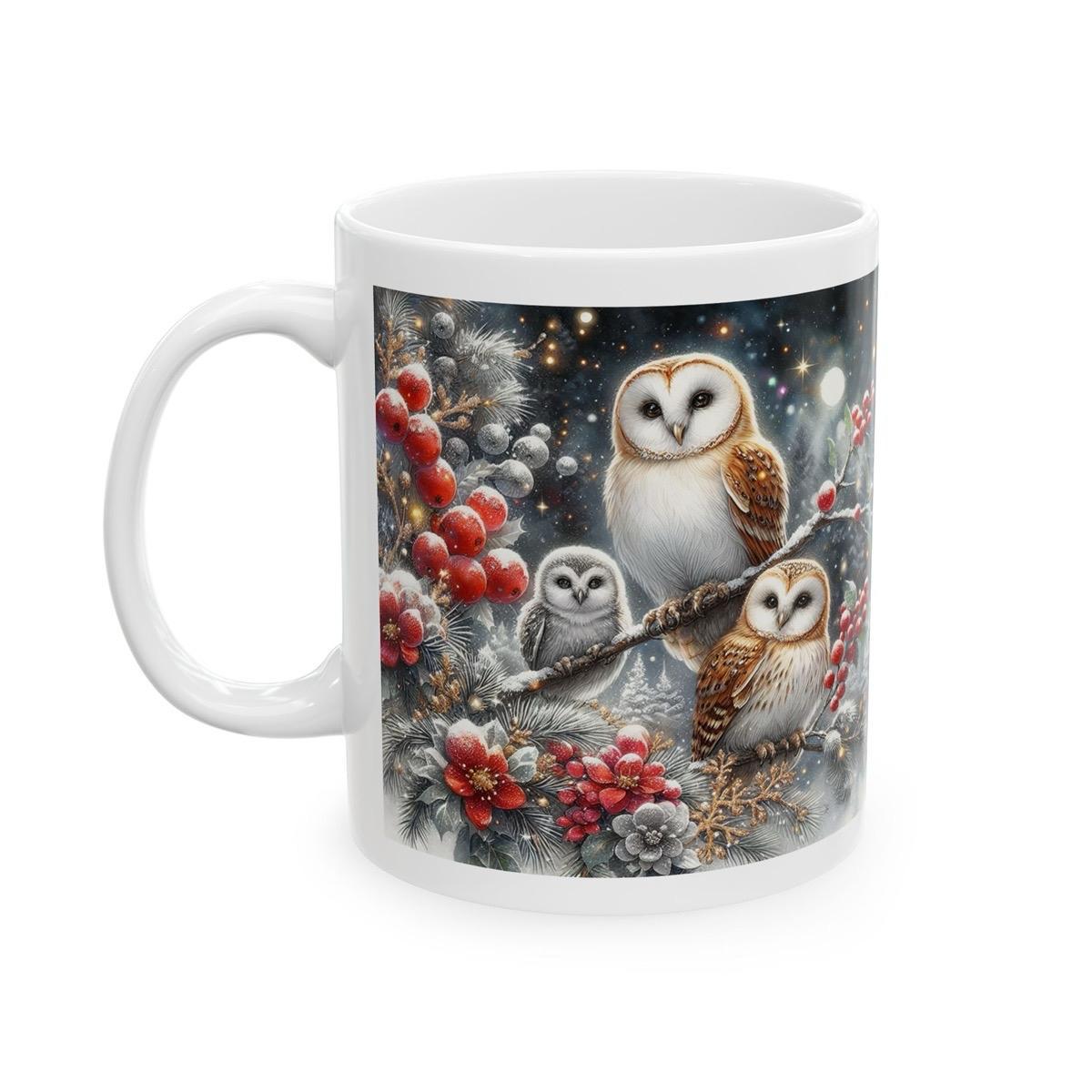 Owl family christmas mug - perfect for the holidays - cup, drinkware tumblers reusable bottles washable ceramic coffee reuse xmas mugs tea f