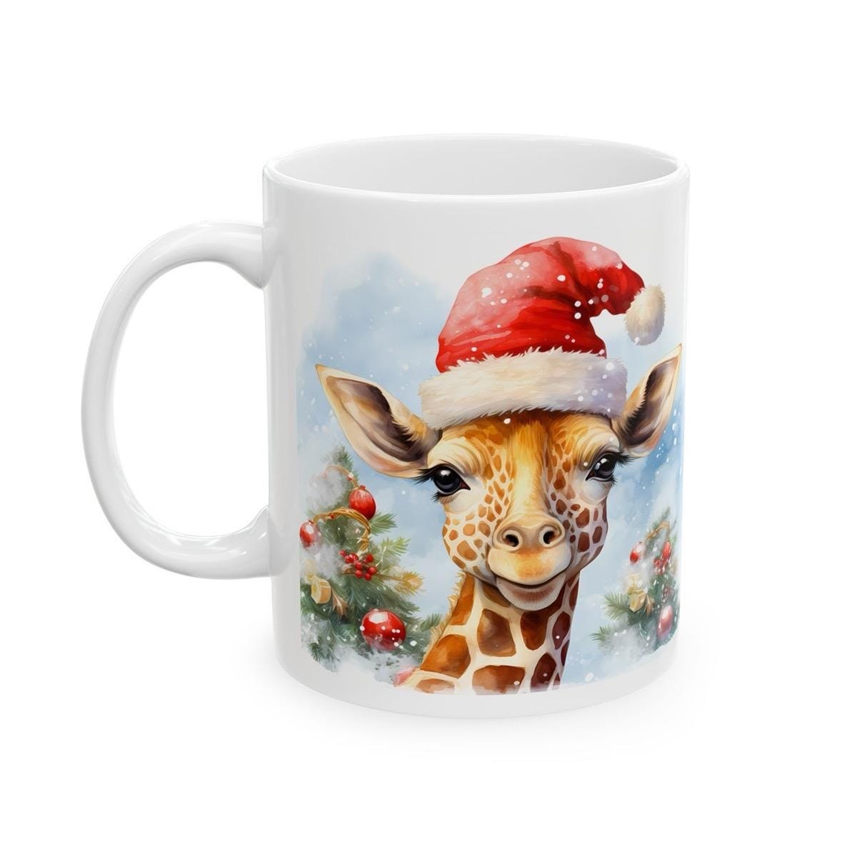 Funny christmas giraffe mug - cute gift stocking filler secret santa - perfect for office stationery supplies drinkware washable tumbler reu