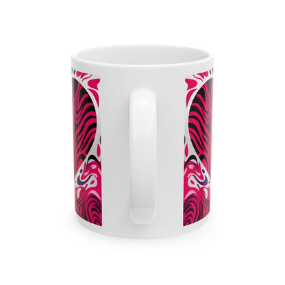 3d effect bright pink and black heart - perfect gift for christmas and valentine's day husband wife girlfriend boyfriend drinkware mug tumbl
