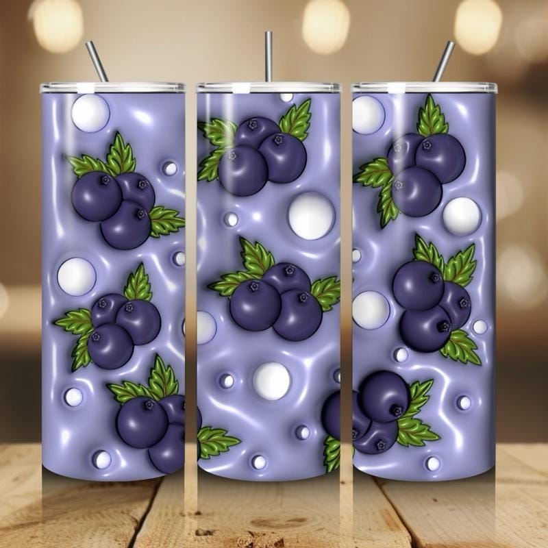 Blueberries summer fruit 20oz tumbler - perfect for any occasion drinkware flasks mug bottles water bottles bottled stylish beverage portabl