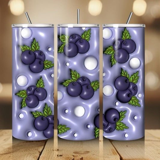 Blueberries summer fruit 20oz tumbler - perfect for any occasion drinkware flasks mug bottles water bottles bottled stylish beverage portabl