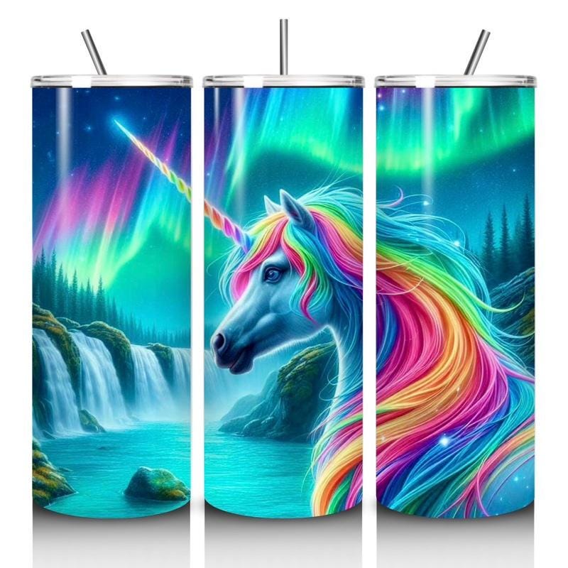 Unicorn tumbler 20oz - perfect for on-the-go hydration - vacuum flask - cup drinkware mug bottles water bottles bottled portable gifts insul