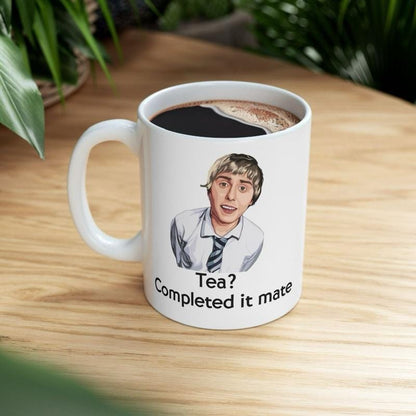 Funny mug - inbetweeners tea completed it mate mug - funny inbetweeners jay cartwright gift coffee mug drinkware washable reusable tumbler r
