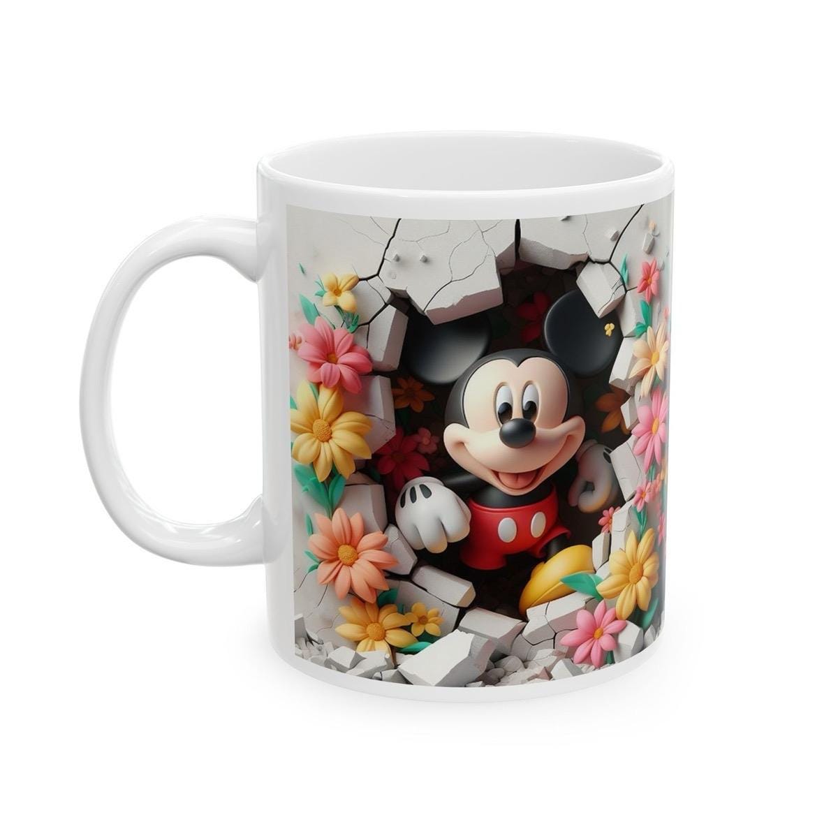Mickey style 3d mug - christmas ceramic drinkware for hot and cold beverages cup tumblers bottles coffee reuse reusable washable secret sant
