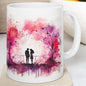 Cute couple mug holding hands - perfect valentine's or xmas gift drinkware washable tumbler reusable cup reuse coffee ceramic girly heart va
