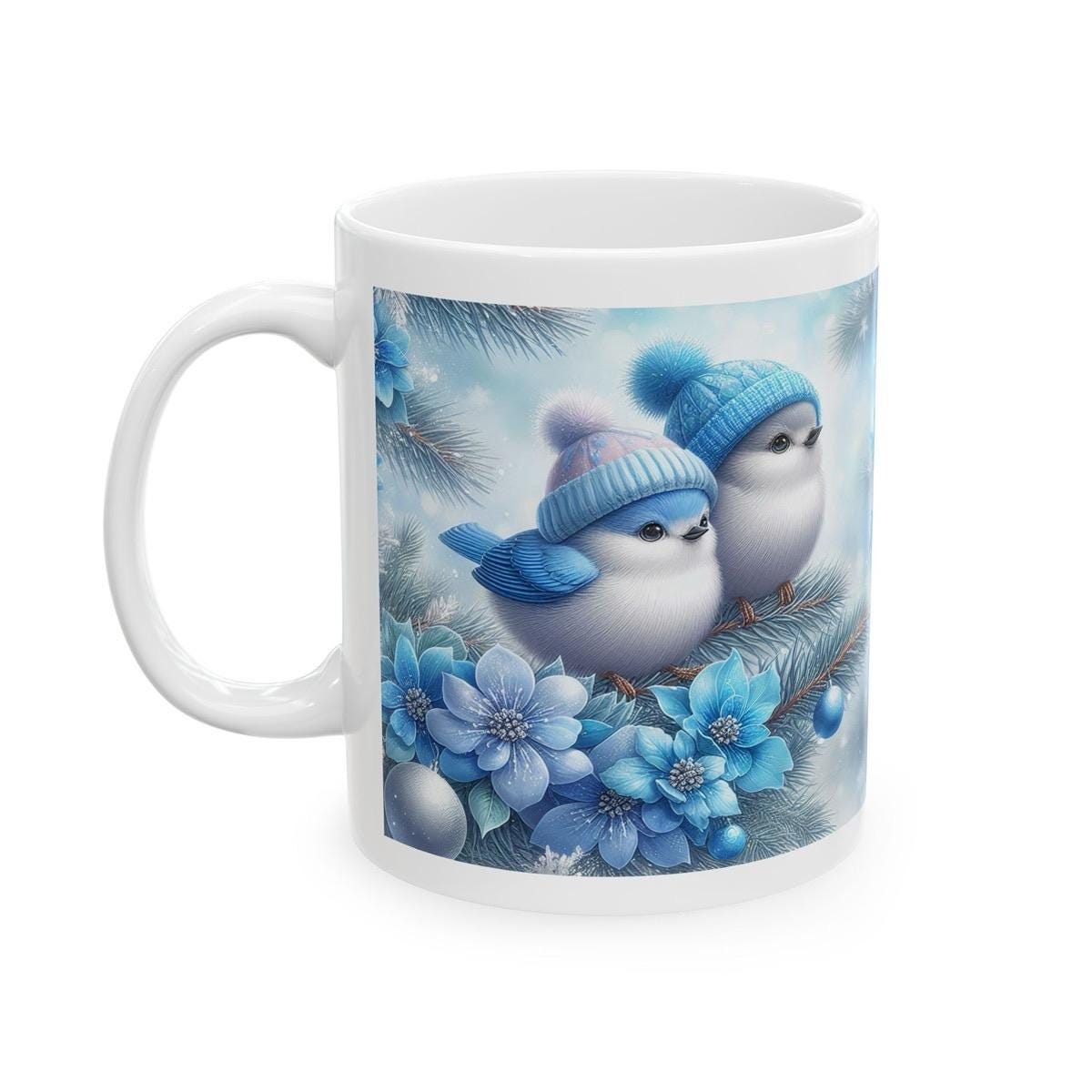 Cute winter bird mug christmas - perfect for hot drinks - tumblers, drinkware cup bottles washable reusable coffee reuse ceramic xmas mugs